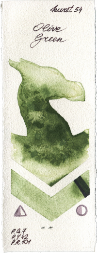 Olive Green by Kuretake Gansai Tambi watercolor swatch