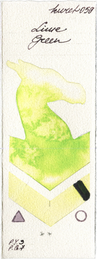 Lime Green by Kuretake Gansai Tambi watercolor swatch