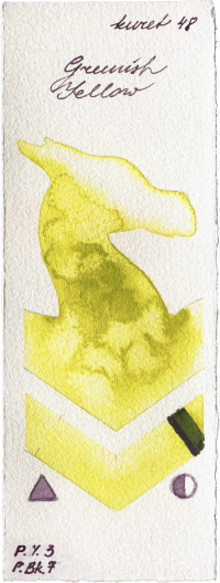 Greenish Yellow by Kuretake Gansai Tambi watercolor swatch