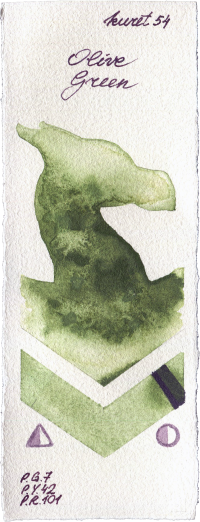 Olive Green by Kuretake Gansai Tambi watercolor swatch