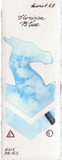 Horizon Blue by Kuretake Gansai Tambi watercolor swatch