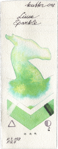 Lime Sparkle by Kusakabe watercolor swatch