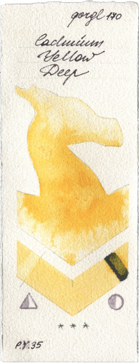 Cadmium Yellow Deep by Golden QOR watercolor swatch