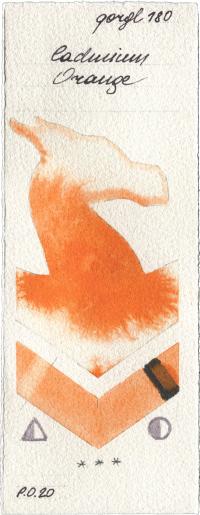 Cadmium Orange by Golden QOR watercolor swatch