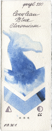 Cerulean Blue, Chromium by Golden QOR watercolor swatch