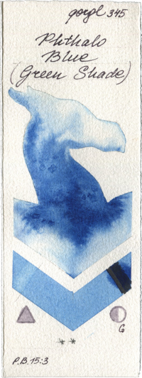 Phthalo Blue (Green Shade) by Golden QOR watercolor swatch