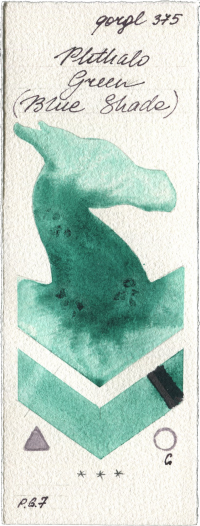 Phthalo Green (Blue Shade) by Golden QOR watercolor swatch