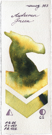 Autumn Green by Roman Szmal Aquarius watercolor swatch