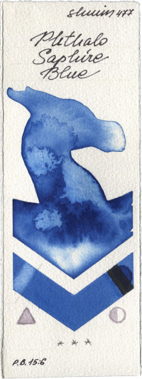 Phthalo Saphire Blue by Shminke Horadam Aquarell watercolor swatch