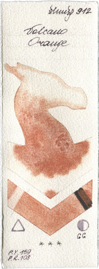 Volcano Orange by Shminke Horadam Aquarell watercolor swatch