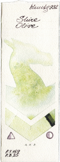 Shire Olive by Shminke Horadam Aquarell watercolor swatch