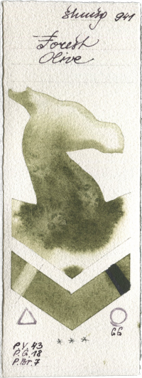 Forest Olive by Shminke Horadam Aquarell watercolor swatch