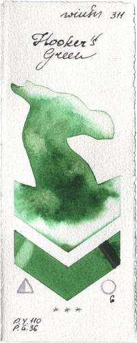 Hookers Green by Winsor & Newton Professional watercolor swatch