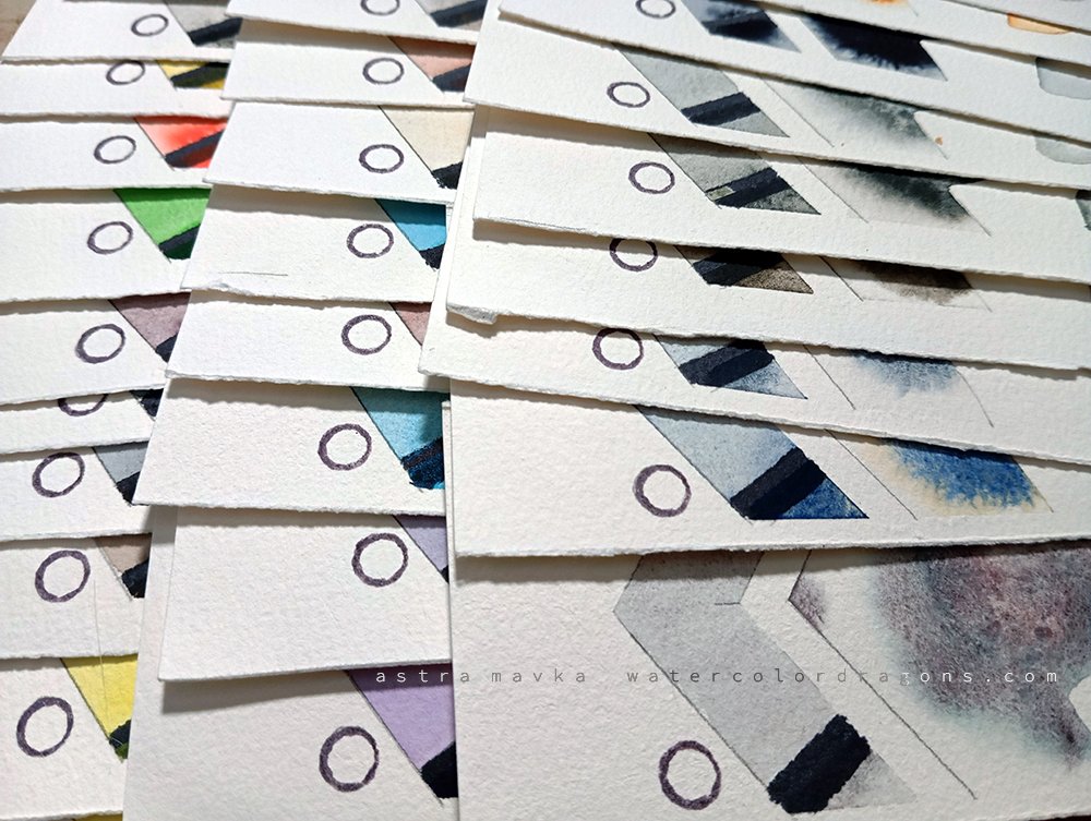 Watercolor swatches stamps transparency opacity
